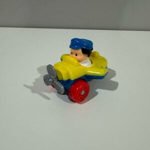 Yellow & Blue Kids Toy Airplane with Pilot Figure